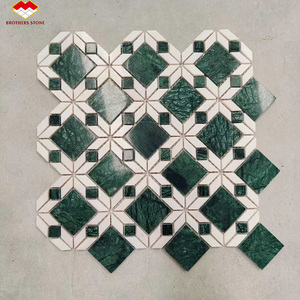 Nhà Máy Giá thấp nhất khảm cho phòng tắm bức tường hiện đại trang trí đá cẩm thạch Gạch Mosaic sàn khảm mô hình gạch lát sàn - Product Image 5