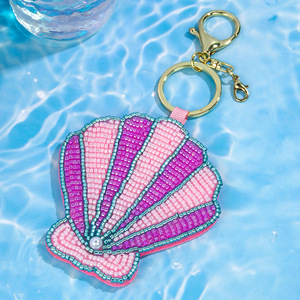 New Creative Ocean Theme Keychain Lobster Crab Bead with Shell Charm Summer Sea Animal <b>Bag</b> Pendant for Women <b>Novelty</b> Beach Gift - Product Image 5