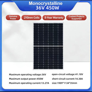 แผงโซลาร์เซลล์แบบยืดหยุ่น 450W โมโนคริสตัลไลน์ซิลิคอน 36V ระบบแปลงพลังงานที่เป็นมิตรต่อสิ่งแวดล้อม - Product Image 1