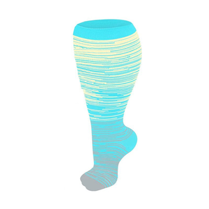 Chaussettes de compression de course <span class=keywords><strong>à</strong></span> pied en nylon <span class=keywords><strong>à</strong></span> mollet large extra large personnalisées grande taille pour femmes et hommes - Product Image 2