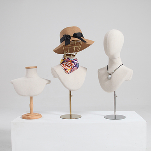 Cabeza de Maniquí Ajustable de Lino para Exhibición de Sombreros y Gafas, para Boutique de Moda, al por Mayor, para Hombre y Mujer - Product Image 2