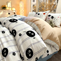 Parures de lit de haute qualité pour chambre d'enfant, 4 pièces, imprimé carton, pour usage domestique, housse de couette, drap plat/housse de matelas, taie d'oreiller