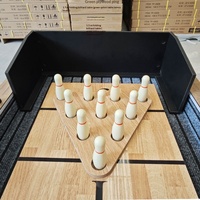 Table de shuffleboard LED de 9 pieds avec plateau haute densité, jeu combiné 2-en-1 shuffleboard et bowling pour parcs d'attractions