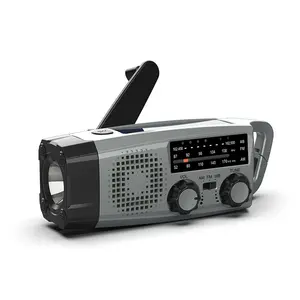 Radio pribadi cuaca AM FM portabel dengan senter baterai 2000mAh dapat dilepas SOS