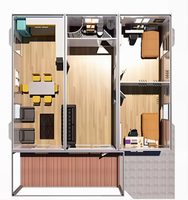 Maison conteneur préfabriquée moderne, extensible et respirante, prête à l'emploi, pour entrepôt, usine, bureau, bureau à domicile, villa de luxe, avec entrée personnalisée