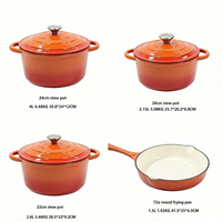Ensemble de batterie de cuisine antiadhésive 5 pièces, compatible four, avec faitout, poêle et casseroles, pour cuisinières à induction et à gaz