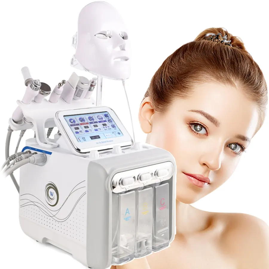 7in 1 hydra dermabrasion oxygen jet peel machine h2o2 oxigen facial machine with led mask