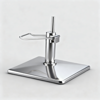 Base de chaise de salon professionnelle en acier hydraulique robuste avec repose-pieds amovible, plateforme carrée moderne, finition chromée, pour salon de coiffure