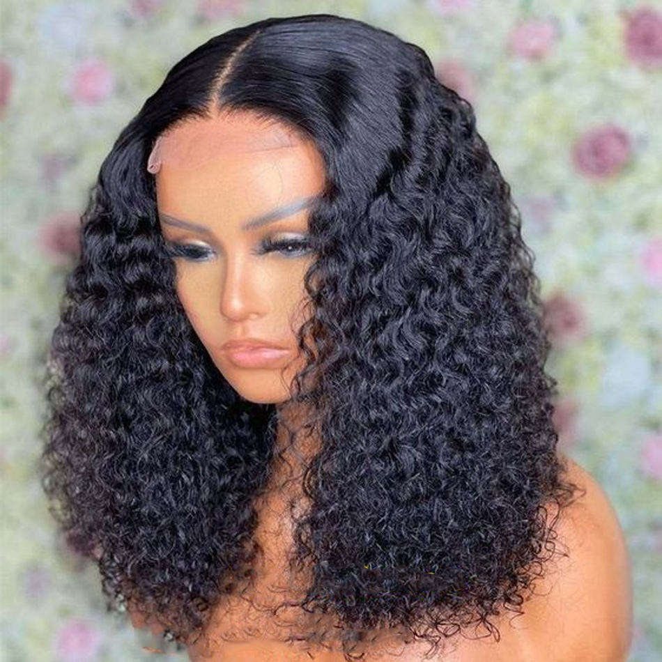 วิกผมลูกไม้ด้านหน้า HD ทรงหยิก