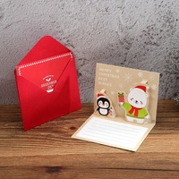 Tarjeta de vacaciones reciclada personalizable Mensaje de dibujos animados lindo creativo tarjeta de felicitación de Navidad bendición de Año Nuevo tarjeta de agradecimiento de lujo
