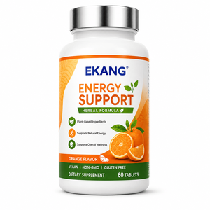 EKANG Private Label Energy Support Herbal Tablets Orange Flavor Vegan Non-GMO Gluten Free 60 Count Dietary <b>Supplement</b> - Product Image 1