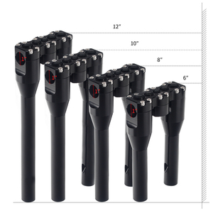 Rehausseurs de guidon de moto anodisés noir/argent pour Harley la plupart des modèles <span class=keywords><strong>Dyna</strong></span>/Street Bob/Softail/Sportster | 3.5 "OEM Fit - Product Image 1