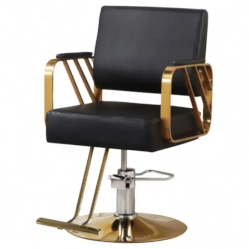 Wholesale China Manufacturer Latest Modern Blue Gold Woman Men Haircut Saloon Chair Hair Salon Barber Chairs For Baber