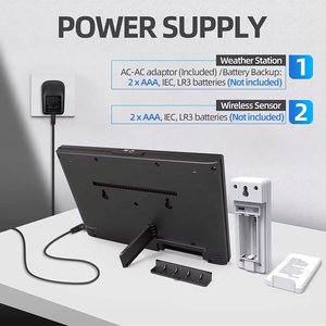 Chính Xác 3-Kênh Kỹ Thuật Số Bảng Đồng Hồ Nhà Thời Tiết Trạm Wifi Hộ Gia Đình Nhiệt Kế Ẩm Kế Cho Không Khí Giám Sát - Product Image 3