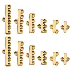 Conector plano de acero inoxidable con múltiples orificios, 2, 3, 4, 5, 6 puertos, pulido, accesorios de joyería DIY para pendientes, pulseras, collares - Product Image 4