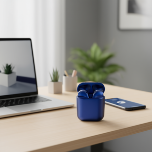 Auricolari wireless Myrva Bluetooth 5.0 In Ear blu royal con microfono integrato per l'uso quotidiano - Product Image 2