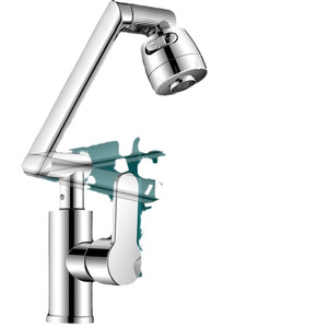 Robinet de lavabo moderne monocommande avec cartouche céramique, douchette extractible, à poser sur le comptoir, monotrou - Product Image 5