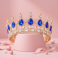 Grande couronne baroque scintillante en cristal, diadème complet pour mariée, accessoires de cheveux pour la mariée et les gagnantes de concours – Offre spéciale