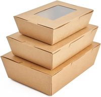 Boîtes à bento en papier artisanal écologique pour la préparation de repas Conteneur à emporter en papier kraft avec fenêtre