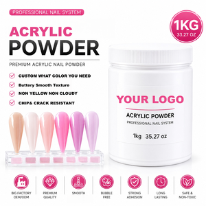 Poudre acrylique pour ongles <span class=keywords><strong>de</strong></span> qualité supérieure, couleur rose beurré, blanc transparent, multicolore, non collante, pour usage professionnel en salon, en vrac, en sac <span class=keywords><strong>de</strong></span> KG - Product Image 1
