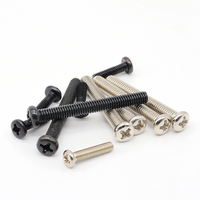 Metal Fasteners M1 M2 M3 M4 M5 M6 Black Nickel Plated Carbon Steel PM Phillips Round Head Screws