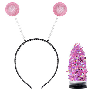 Diadema con purpurina alienígena y set de pintura facial con sombra de ojos para disfraz de Halloween, accesorio para fiesta, negro, plateado, morado, rosa, dorado, verde - Product Image 2
