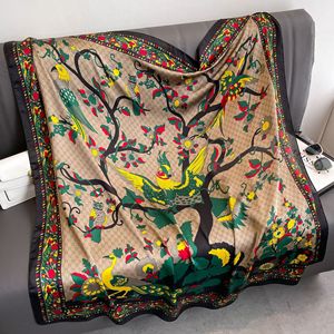 Grandes écharpes carrées de luxe en satin, 100% soie artificielle, hijab, <span class=keywords><strong>foulard</strong></span> imprimé logo, pour femmes, 110 cm, écharpe oversize en satin - Product Image 6