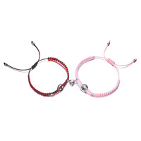Bracelet magnétique en forme de cœur fait main, réglable, assorti pour les couples, avec breloque animale