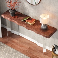 Table console en acrylique transparent décoratif de 120cm en bois de style minimaliste moderne pour meubles de salon