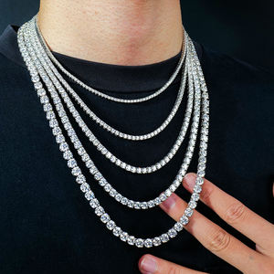 ห่วงโซ่เทนนิสมอสซาไนต์ประดับเพชรสำหรับผู้ชายผู้หญิง2 3 4 5 6มม. สีเงินสเตอร์ลิง925สำหรับผู้ชาย - Product Image 2