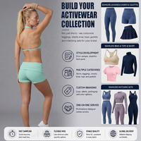 Ensemble de yoga 2 pièces menthe pour femme, col licou, soutien-gorge de sport à col en V, short cycliste taille haute, logo personnalisé OEM ODM, vêtements de sport fitness