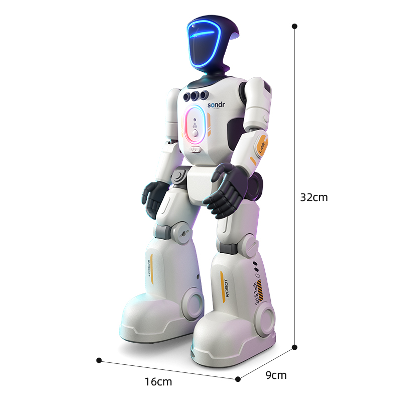 AJB TOYS Remote Control Plastic Educational Robot with Singing Dancing Walking Articulated Joints Mecanum Wheels