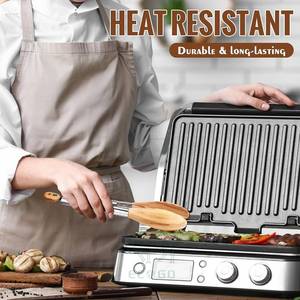 Pinces de cuisine en bois d'olivier et bambou, 2 tailles, pour la cuisson et le service de salades, ensemble d'ustensiles avec embouts en bois, sans danger pour les aliments, lavage à la main uniquement - Product Image 5