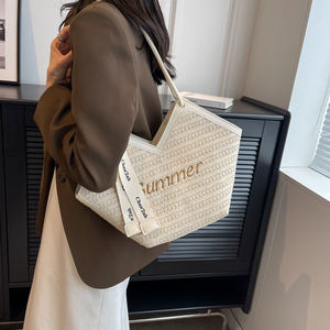 Salida de fábrica 2025, bolso trenzado de playa de viaje para <span class=keywords><strong>mujer</strong></span>, bolso de hombro de algodón, Cubo de ganchillo, almacenamiento, bolso grande, <span class=keywords><strong>bolsos</strong></span> de hombro - Product Image 2