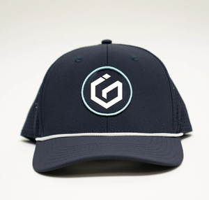 Sombreros de golf de cuerda de nailon con logotipo de parche de PVC de goma personalizados, gorras de béisbol impermeables deportivas perforadas con agujero de corte láser impermeables de 6 paneles - Product Image 2