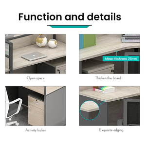 Tùy chỉnh nội thất văn phòng nhà sản xuất cung cấp Ergonomic máy tính bàn làm việc với treo tủ và chia bảng - Product Image 3