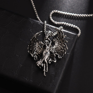 Hot Selling Papas Evil <strong>Angel</strong> Necklace Vintage Silver <strong>Angel</strong> Couple Pendant <strong>Gift</strong> for Men and Women - Product Image 2