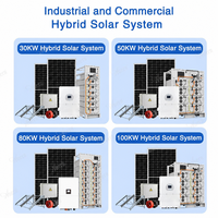 Système de stockage d'énergie solaire complet triphasé avec batterie au lithium hybride hors réseau 30 kW 50 kW 100 kW