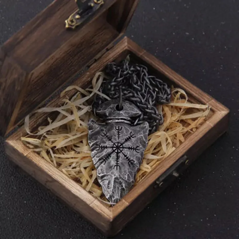 Ожерелье с подвеской «шлем Awe» и «вегвивизир викингов», подвеска из нержавеющей стали в подарок мужчине