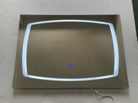 Miroirs LED rectangulaires modernes avec fonction anti-buée, écran tactile, éclairage intégré, indice de protection IP44