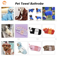 Peignoir de bain personnalisé pour chien, mignon, super absorbant, séchage rapide, doux, motif dessin animé, réglable, en microfibre, serviette de séchage, manteau pour chien