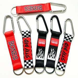 YUEWEN personnalisé Jacquard ruban <span class=keywords><strong>Lulu</strong></span> Mobile lanières porte-clés conception Logo tissu Nylon lanière porte-clés - Product Image 6