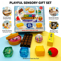 Kit de 8 jouets sensoriels anti-stress en boîte, en maltose, en forme de cubes de fraise, chocolat et beurre, lot en vrac