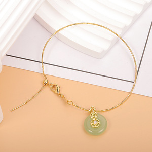 Pendentif en verre imitation jade, accessoires de bijoux DIY, dos plat, 20-40 pièces pour la fabrication de bracelets et le nail art - Product Image 3