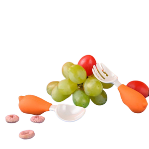 Cucharas de alimentación para bebés para entrenamiento sensorial de alimentos complementarios Juego de colador de silicona de grado alimenticio Patrón de animales Cuchara de diseño lindo - Product Image 2