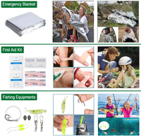Kit d'urgence tactique pour équipement de survie, accessoires de pêche, chasse, randonnée et camping avec trousse de premiers soins