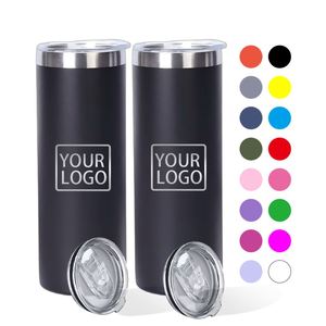 Laser Engrave 20oz 600ml DIY Gift Stainless Steel Skinny Straight Travel Coffee <b>Mug</b> Powder Coated <b>Insulated</b> Tumbler with Lid - Product Image 1