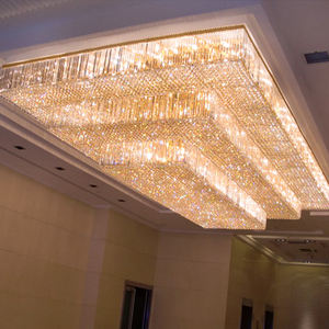 고급 상업 공간 호텔 대형 럭셔리 유리 크리스탈 천장 Led 샹들리에 - Product Image 5