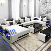 Juegos de Sofás de Cuero Modernos Sofá Cama Esquinero Modular Muebles de Lujo para Sala de Estar u Oficina Sofá Seccional Moderno