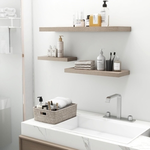 Rustic <strong>Grey</strong> <strong>Floating</strong> <strong>Shelves</strong> Wood Wall <strong>Shelf</strong> Living Room Decoration Wall Mounted <strong>Shelf</strong> - Product Image 2